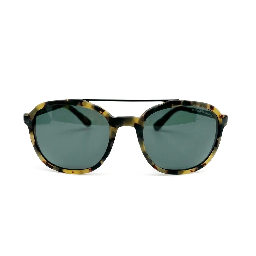 Michael Kors Milo Sunglasses Matte Tortoise Frame Green Lens